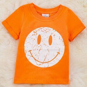 Kids Orange Happy Emoji Shirt